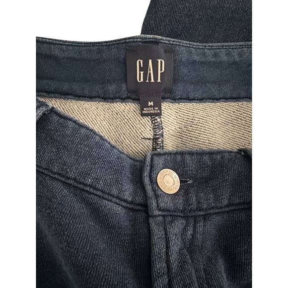 Gap Womens Dark Indigo Wide Leg Denim Shorts High Rise Soft Knit Jorts Size M - Picture 3 of 3